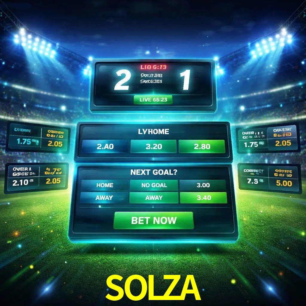 Vista de apuestas en vivo SOLZA durante un partido en curso