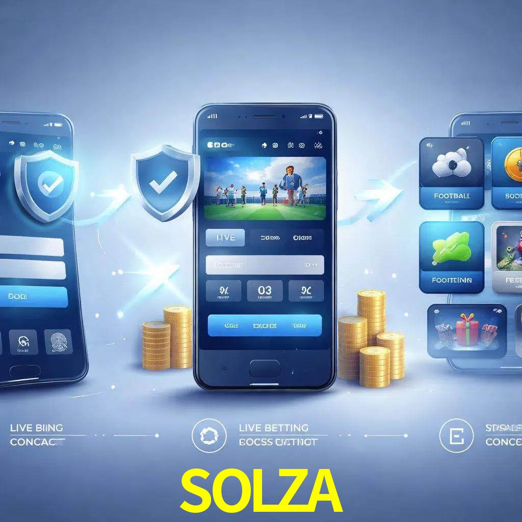 Pasos de acceso a la app SOLZA en pantalla de teléfono móvil
