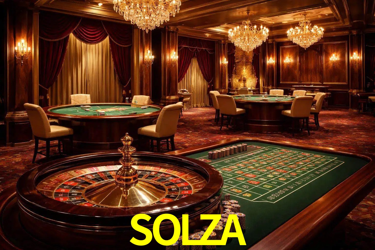 Una escena premium de mesa de casino en vivo con cartas, elementos de ruleta y un ambiente pulido de estudio de transmisión.